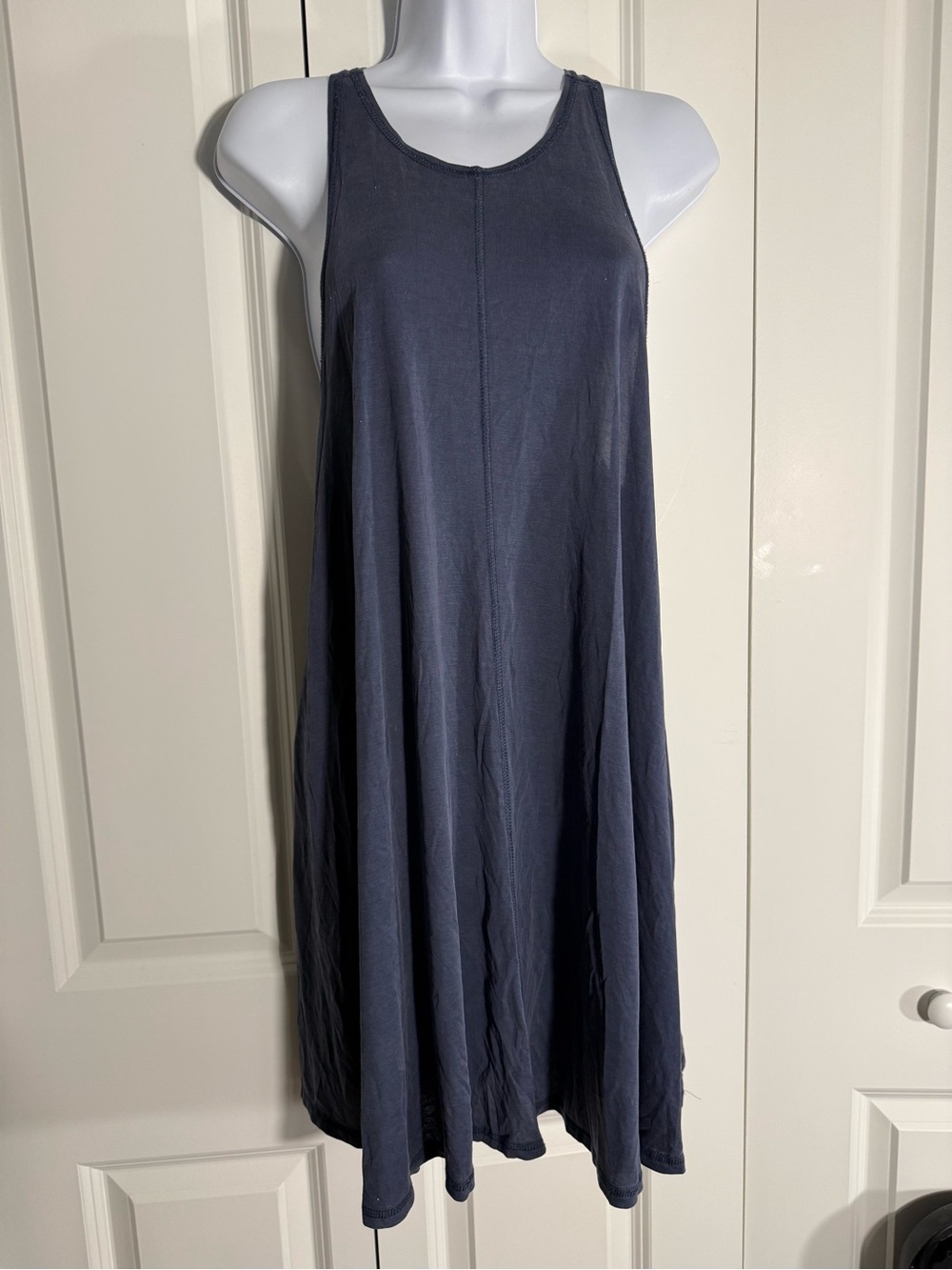 silence + noise Relaxed Tank Swing Dress in Slate Blue